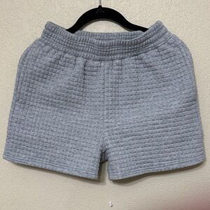 Fashion Nova Light Gray Waffle Knit Athletic Shorts